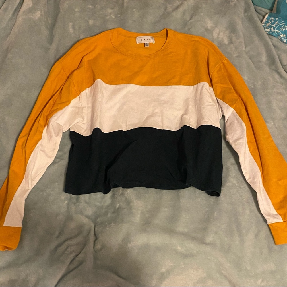 Gold/White/Green Womens Long Sleeve Shirt